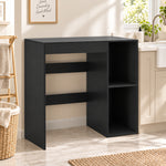 Mueble para lavadora, armario para lavadora y secadora con 2 compartimentos abiertos, 96 x 60 x 90,5 cm, negro