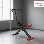 Appareil d'entraînement abdominal, appareil de fitness pliable avec siège réglable, pour bras jambes 57x105x115cm rouge