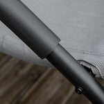 Chaise longue à bascule rocking chair ergonomique avec tétière accoudoirs métal galvanisé textilène Gris