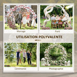 Arche de jardin arche à rosiers arche de plantes grimpantes pour mariage, anniversaire, cérémonie et banquet acier doré