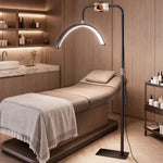 Lampadaire LED demi-lune rotative 350°, lampadaire sur pied salon dimmable 36 W, 7 températures de couleur, noir
