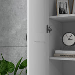 Armoire 2 portes meuble de rangement avec 5 étagères, style contemporain, 60L x 36,5l x 175H