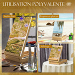 Chevalet de table en bois pour toile jusqu'à 61 cm bois de hêtre planche à dessin pliante bois naturel
