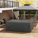 Housse salon de jardin extérieure bâche de protection extérieure anti-UV  en polyéthylène 235 x 190 x 90 cm gris