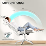 Fauteuil de bureau fauteuil de bureau, hauteur réglable, dossier inclinable, appui-tête rotatif, 71x70x129cm, noir