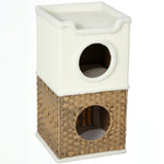 Niche pour chat d'intérieur à 3 niveaux, tour pour chat avec griffoir en sisal à griffer 41 x 41 x 75,5 cm, crème