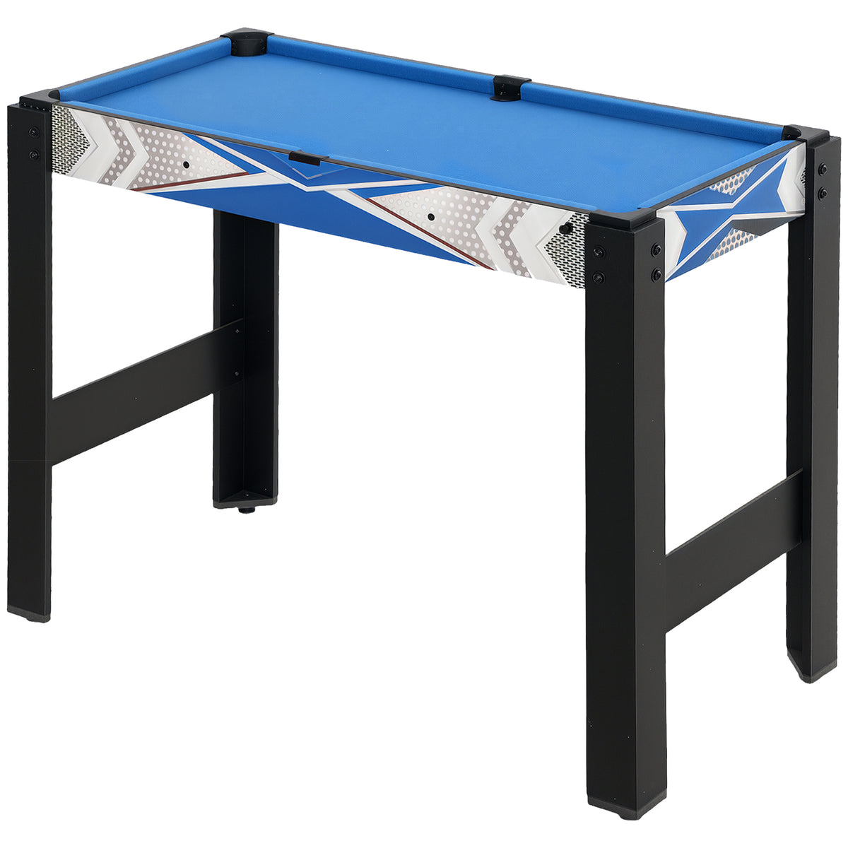 Mini Table de jeux multifonctions 5 en 1, Billard, ping-pong, jeu de palets, mini basket, tir à l'arc, bleu