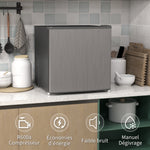 Mini-Gefrierschrank, einstellbare Temperatur von -14 bis -24 °C, kompakt 35 l, wechselbarer Türanschlag, Klasse E, 47 x 44,2 x 48,8 cm, Grau
