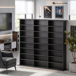 Meuble de rangement 1032 CDs / 594 DVDs, étagère multimédia, 24 compartiments et 18 étagères ajustables, noir