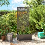 Jardinière avec treillis, bac à fleurs, avec brise-vue, pour plantes grimpantes, métal, 45 x 21,5 x 110 cm, noir-7