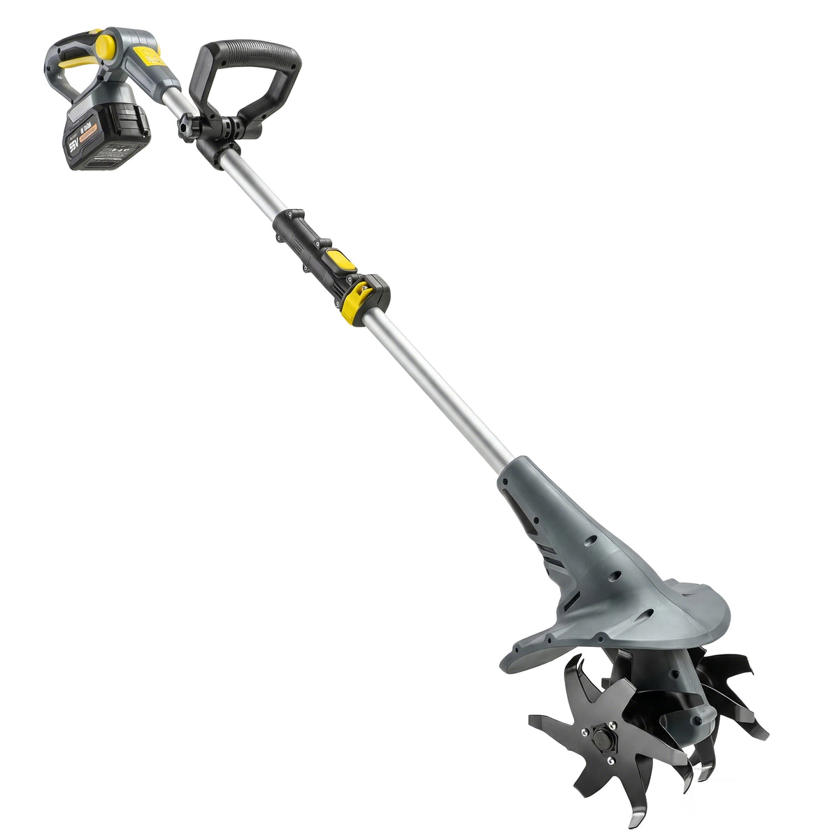 Motobineuse sans Fil Motoculteur Électrique 18V 355W avec 2 Batteries 4,0Ah Léger et Anti-mal de Dos, Largeur 20cm Gris
