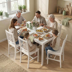 Table à manger extensible 80-120 cm pour 4 à 6 personnes, table de cuisine avec extension coulissante, blanc