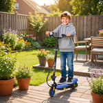 Trottinette électrique 120 W pliable pour enfant 7-14 ans 12 Km/h max. autonomie 10 Km max. bleu