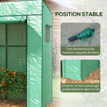 Serra da giardino a parete con 1 porta avvolgibile, telo in PE rinforzato, 2 finestre, dim. 196L x 77l x 197/178A cm