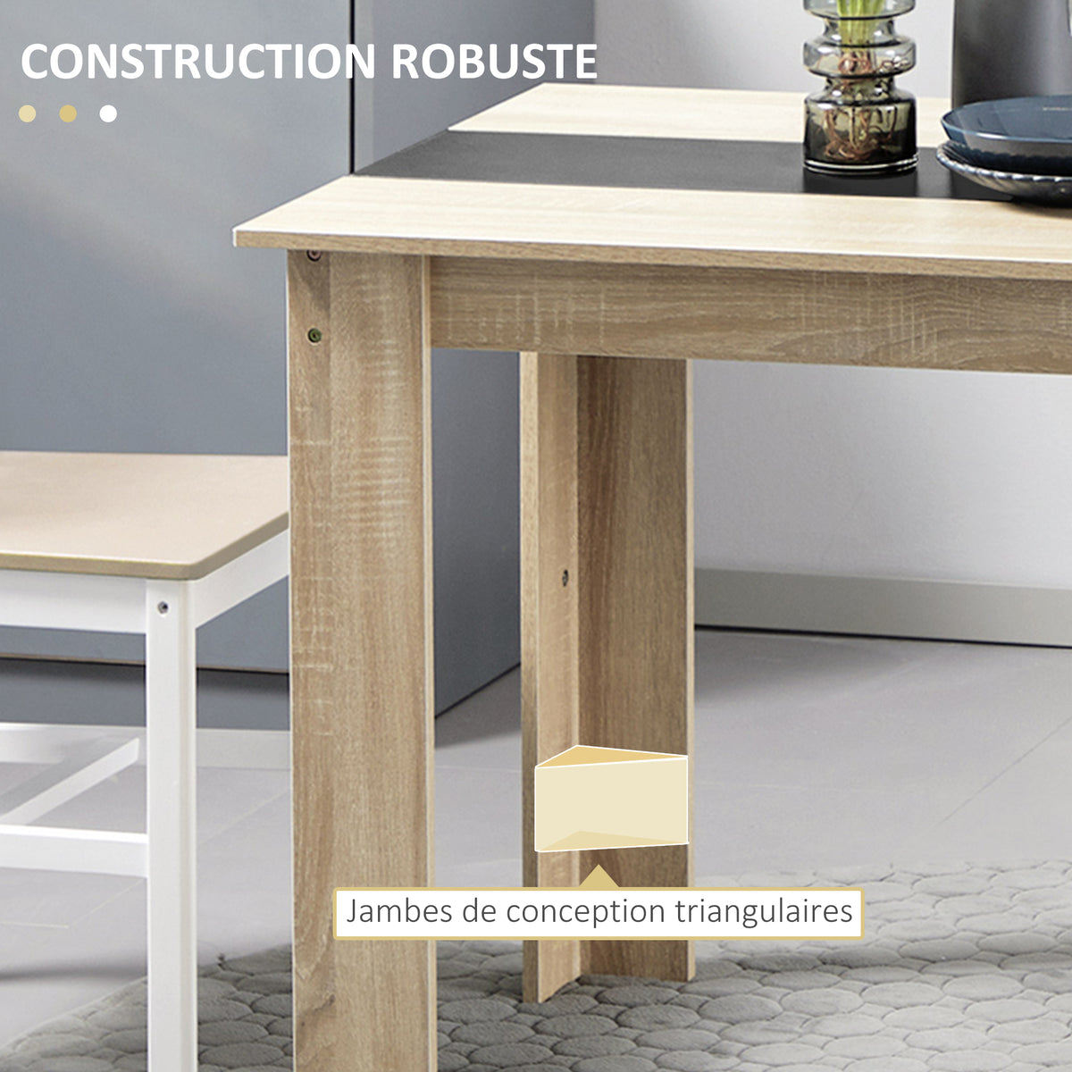 Eettafel keukentafel modern design met groot blad 2-4 personen van hout afm. 120L x 69B x 75H cm