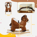 Cheval à bascule pour enfants jouet à bascule bébé de 18 à 36 mois avec effet sonore base en bois ceinture de sécurité