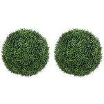 Set van 2 kunstmatige buxusbollen in pot, uv-bestendig, 42 cm, voor binnen- en buitendecoratie