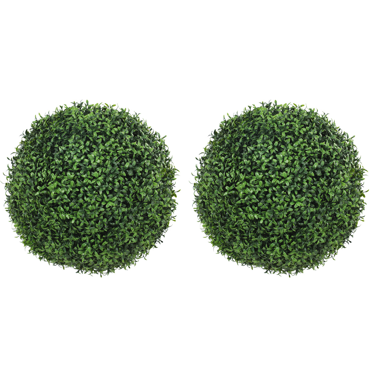 Set van 2 kunstmatige buxusbollen in pot, uv-bestendig, 42 cm, voor binnen- en buitendecoratie