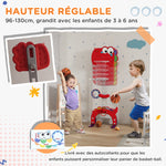 Panier de basket-ball pour enfants, hauteur réglable, 5 en 1 lancer de balles, golf, football jeu de lasso, 3-6 ans