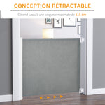 Lot de 2 barrières de sécurité barrière animaux rétractable automatique 1,15L x 0,83H m textilène acier  gris