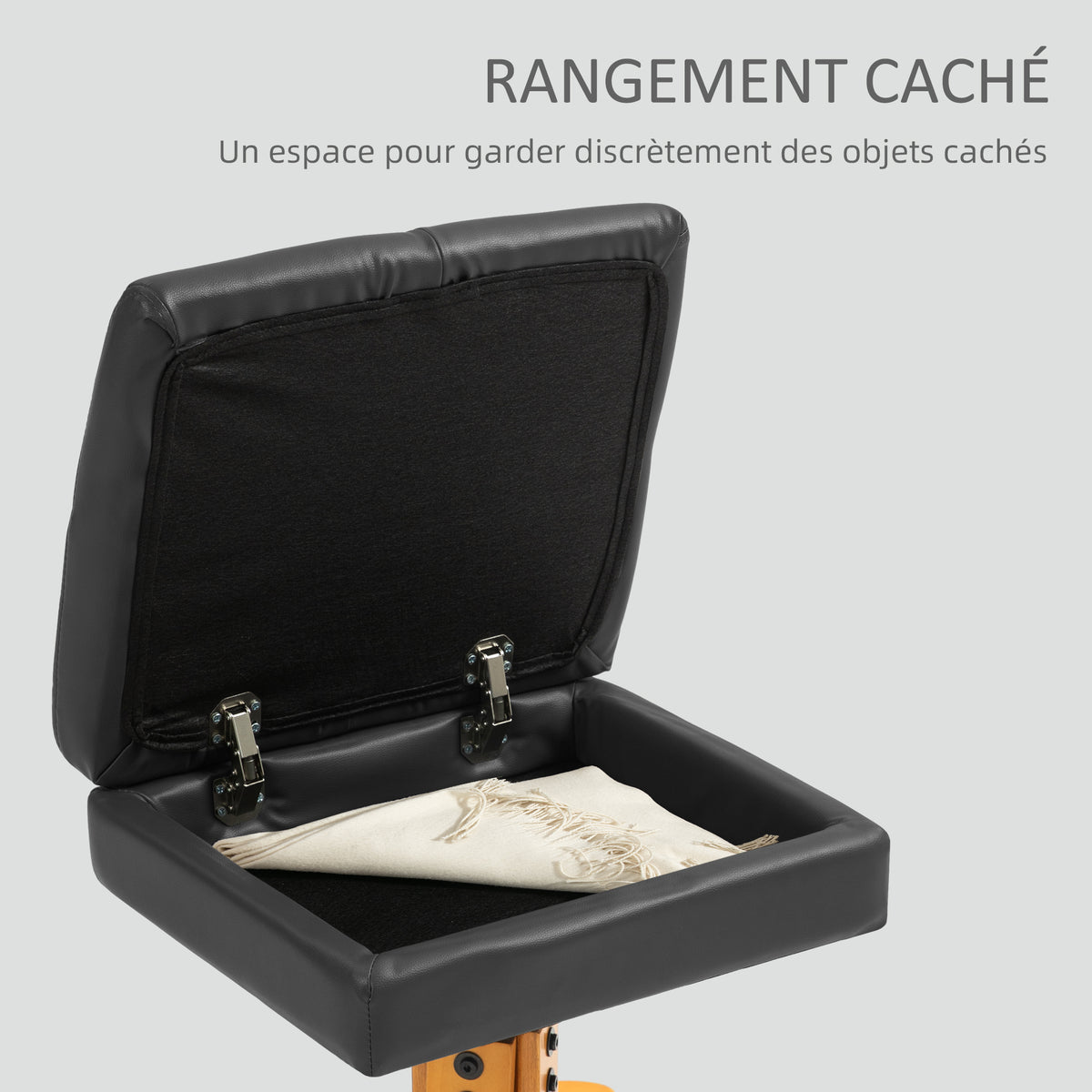 Fauteuil massant avec repose-pied, dossier inclinable jusqu'à 135°, coffre de rangement, télécommande