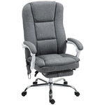 Fauteuil de bureau massant et chauffant chaise de bureau avec hauteur réglable dossier inclinable 66x60x113-121cm gris