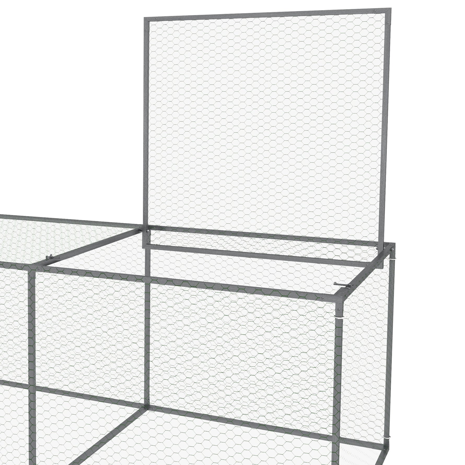 Enclos poulailler cage clapier extérieur 3 m² pour petits animaux dim. 3 x 1 x 0,8 m acier galvanisé