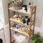Panier de rangement tressé en jacinthe d'eau avec 4 compartiments, pour salle de bain, chambre à coucher, naturel