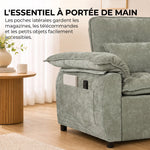 Canapé Convertible 2 Places, Canapé-Lit 3 en 1 Velours 137 cm, Dossier Réglable, Assise Large, 2 Oreillers, Vert