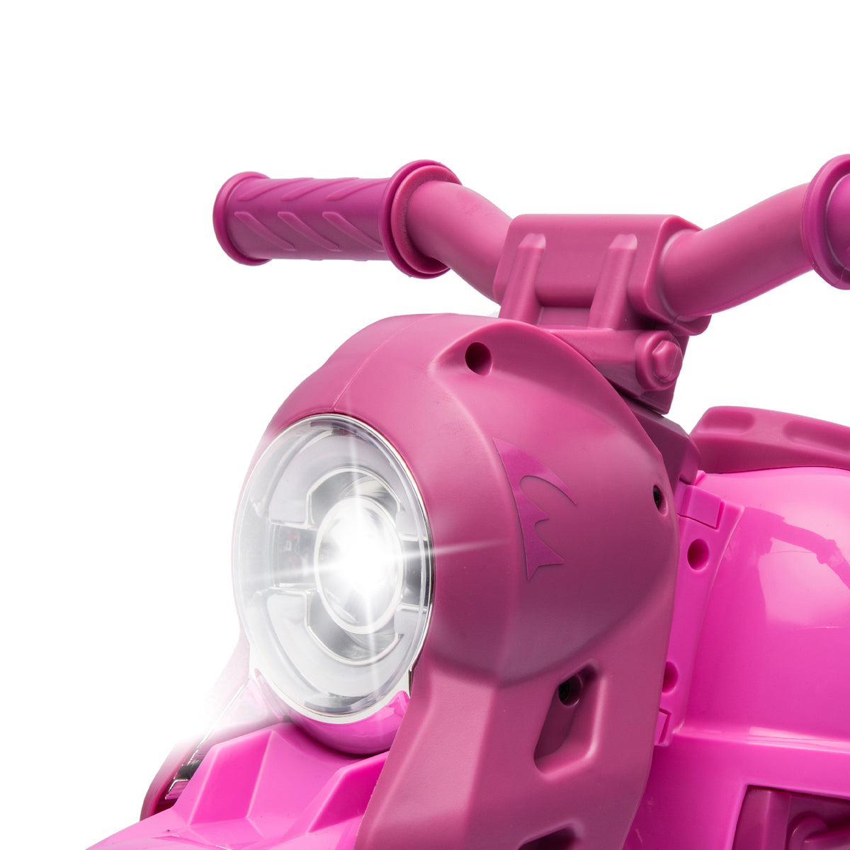 Moto électrique enfants 2-5 ans, 3 roues, 6 V, 3 km/h, avec fonction de bulles, effets lumineux et sonores, rose