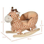 Jouet à Bascule modèle girafon Ceinture de sécurité Fonction Musicale 32 Pistes pour Enfant 18+Mois Marron Beige