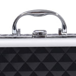 Maletín de maquillaje con organizador de 3 niveles, espejo y cierre con 2 llaves, dimensiones 20L x 15An x 15Al cm, negro