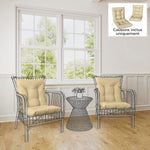 Lot de 2 coussins de chaise d'extérieur, coussins de jardin avec attaches, intérieur et extérieur, 120 x 50 x 8 cm, beige