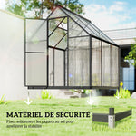 Serre de Jardin en Aluminium Polycarbonate, Montage Rapide, Fenêtre Réglable, Porte Battante, 178x168x195cm, Transparent