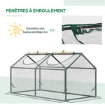 Serre de jardin mini serre 2 fenêtres enroulables couverture en PVC 120 x 60 x 60 cm transparent