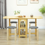 Ensemble de 4 tabourets empilables ronds sans dossier avec assise rembourrée, 40 x 40 x 45 cm, gris