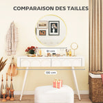 Miroir mural rond Ø 61 cm, cadre en alliage d'aluminium, pour salle de bain, chambre, salon, couloir, doré