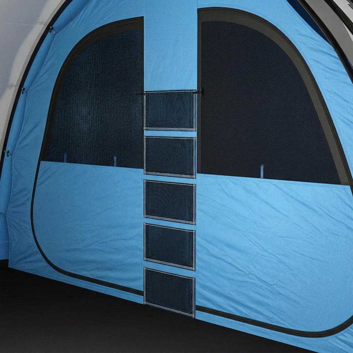 Grande Tenda a Tunnel da Campeggio per 4 Persone 3-4 Stagioni, Altezza Uomo 2 m, Soggiorno XL 3,7 m, Impermeabile 3000 mm, Blu