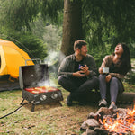 Barbecue gaz de Table transportable Pieds Pliables - 2 brûleurs 5 KW - Barbecue gaz de Camping - Grille de