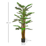 Palmier Artificiel H.1,85 m Arbre Artificiel Tronc Branches Lichen Feuilles Grand réalisme Pot Inclus