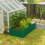 Jardinière surélevée galvanisée rectangulaire pour l'extérieur - fond ouvert - 240 x 120 x 60cm, vert