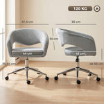 Chaise Bureau Ergonomique, Fauteuil de Bureau en Chenille avec Hauteur Réglable, Dossier Incurvé, Gris