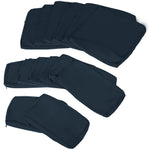 Lot de 14 Housses de Rechange Coussins Salon de Jardin - 6 Housses Coussin d'assise, 8 Housses Coussin Dossier Bleu