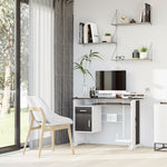 Bureau d'ordinateur, 100 x 52 x 75 cm, bureau avec tablette coulissante pour clavier, tiroirs et support d'unité centrale, table informatique pour étudier noyer foncé et blanc