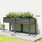 Potager sur Pieds en Métal, Jardinière Surélevée en Métal 241L avec Barres Renforcées et Tissu Non-Tissé, Gris Foncé-2
