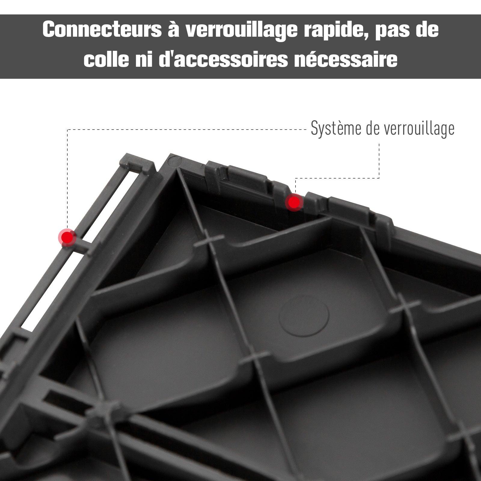 Caillebotis - Dalles terrasse - Lot de 18 - emboîtables, Installation très Simple - Petits Carreaux Composite Plastique