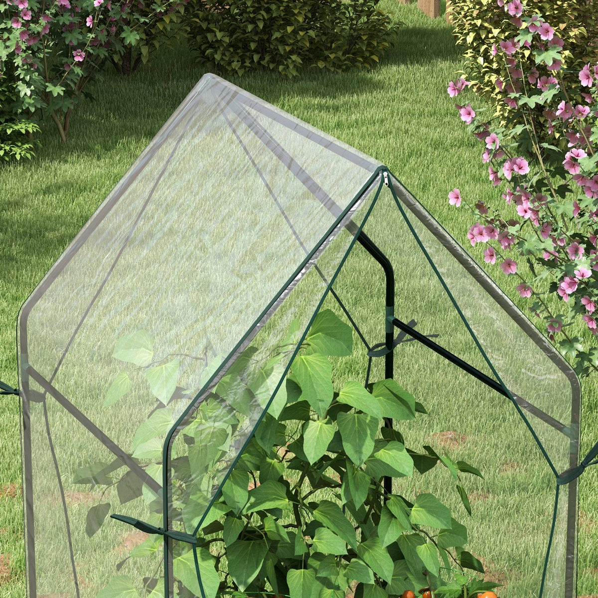 Serre de jardin, Serre à Tomate pour le jardin avec 2 portes zippées, dim. 90 x 90 x 145cm