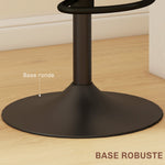 Lot de 2 tabourets de bar chaises de bar hauteur réglable avec dossier en rotin et repose-pieds, marron