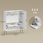 Meuble à chaussures 12 paires, armoire à chaussures, 2 tiroirs rabattables, 4 compartiments, 99,4x23,8x106,6cm, blanc