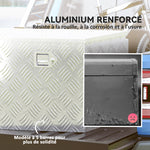 Caja de herramientas para remolque, caja de almacenamiento de aluminio bloqueable, forma trapezoidal, 73,7 x 41 x 46 cm, plateada